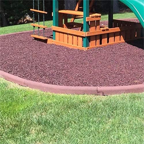 Playsafer 4' Flexible Interlocking Rubber Edging for Playgrounds (2 Pack, Terra Cotta)