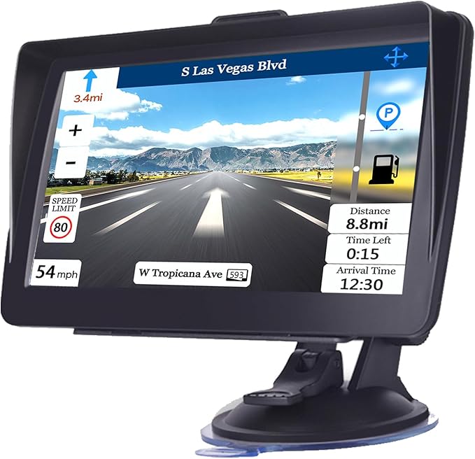 GPS Navigation for Car Truck Navigator 2025 Latest Maps 7 Inch Touch Screen Vehicle GPS Commercial Trucker Navigation Voic...
