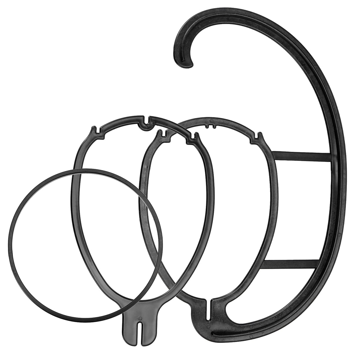MANCHAP 12 Pack 15 Inch Black Wig Hanger, Plastic Hanging Wig Head Stand for Multiple Wigs and Hats