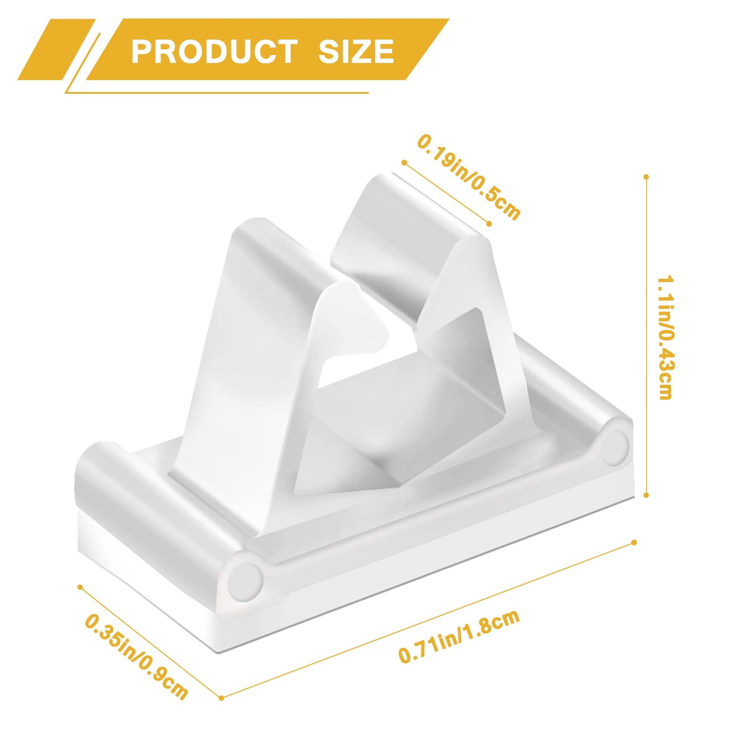 M Cable Clips Nylon White, Strong Adhesive Wire Rope Clamp Vertical Cable Management Phone Charging Cord Organizer For Desk Car