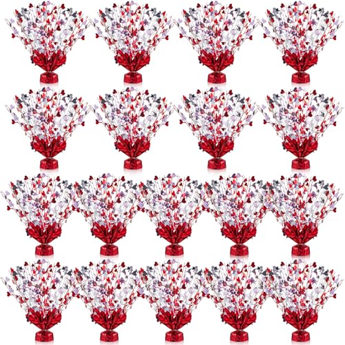 Juexica 6 Pcs Valentines Table Centerpieces Heart Burst Valentine Table Decorations Party Accessory Heart Tinsel Centerpie...