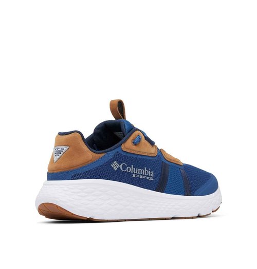 Columbia Mens PFG Castback TC Slip On Boat Shoe, Carbon/Collegiate Navy, 8.5