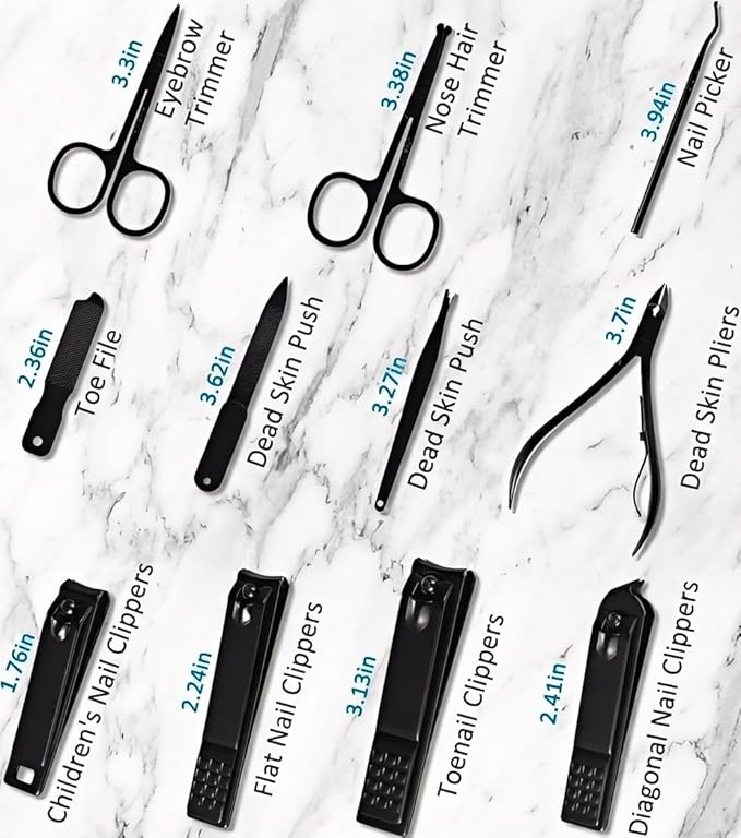 Manicure Set Professional Nail Clipper Kit-26 Pieces Stainless Steel Manicure Kit,Nail Care Tools with Luxurious Travel Case