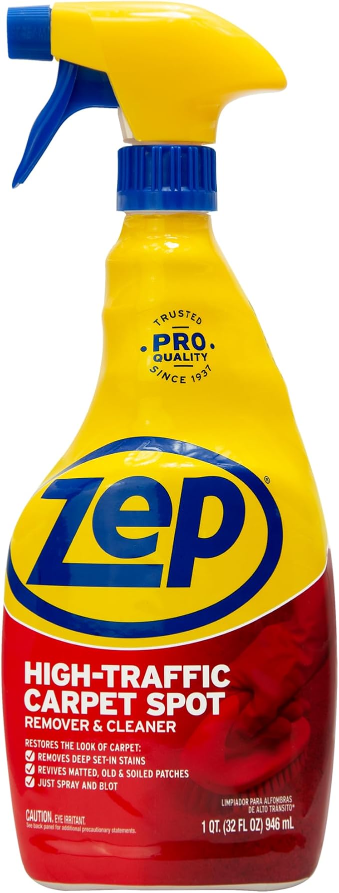 Zep High Traffic Carpet Cleaner - 32 Ounces (Case of 12) ZUHTC32 - Penetrating Formula Removes Deep Stains. Make High-Traffic Areas Look New Again