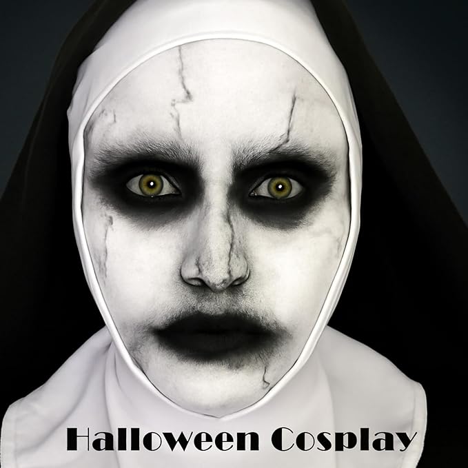 Black White Face Body Paint 1.01 oz/pc with 2 Sponges,Water Based Cream Face Paint for Clown Zombie Vampire Skeleton Cosplay Makeup,Halloween SFX Makeup Face Painting Kit,2.02 oz