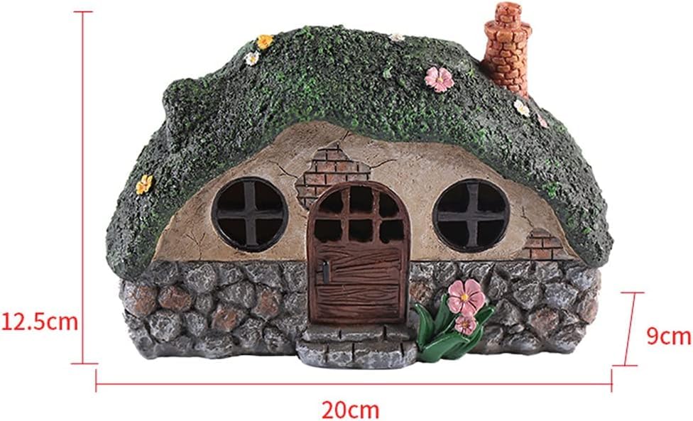 atibi Fairy Garden Statues,Fairy Garden House with Solar Powerd Night Light,Yard Decorations Outdoor Fairy Garden Accessories Decor for Outside