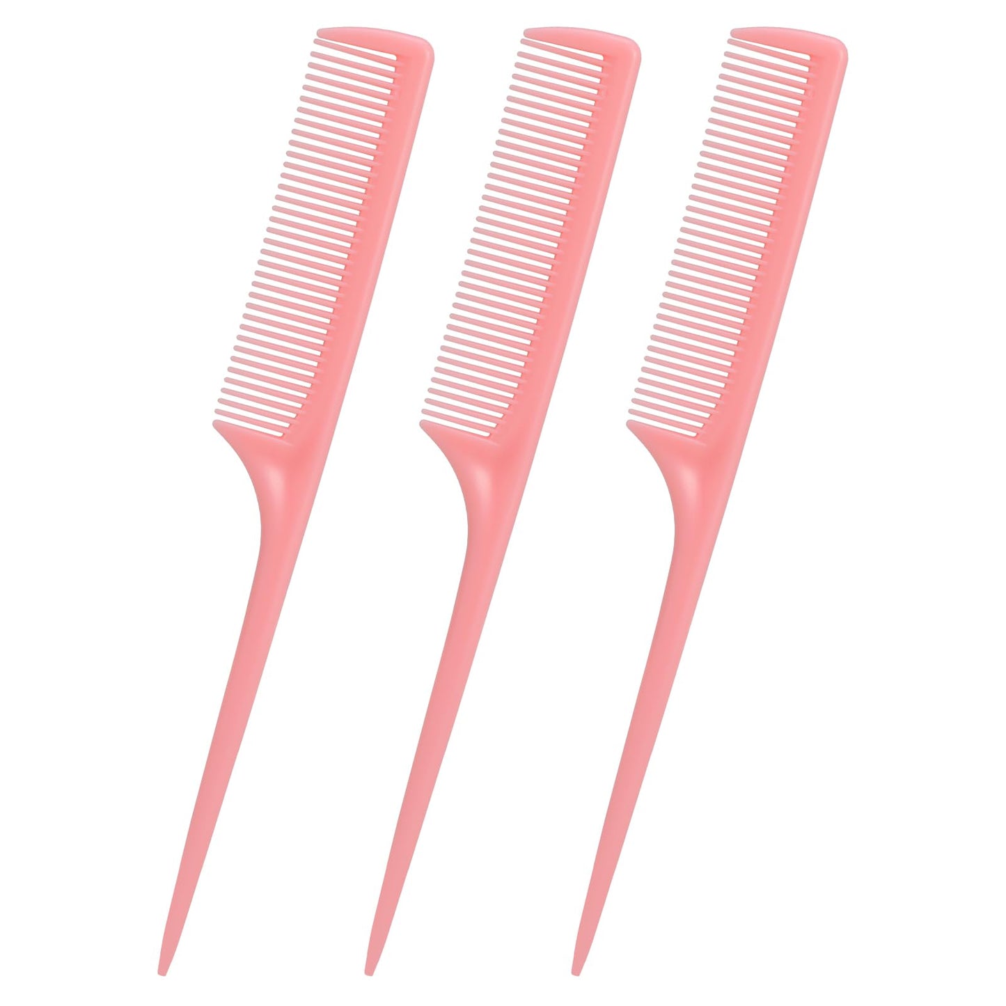 Rat Tail Comb Set-3Pcs Rat Tail Hair Teasing Fine Tooth Combs for Women Girls, Parting &Hair Styling Tools(Pink)