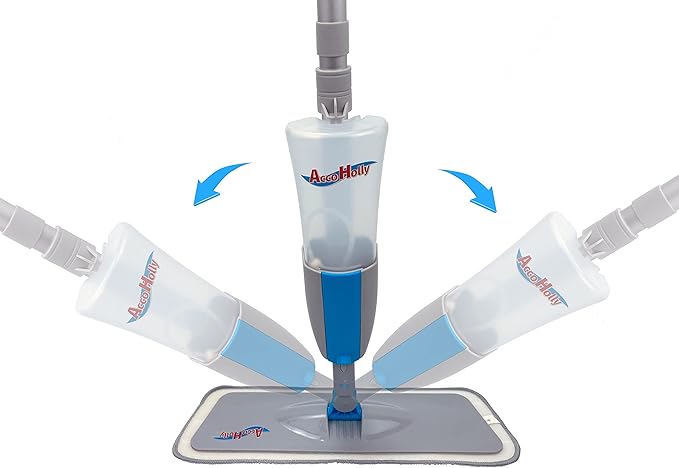 Spray Mop Kit for Floor Cleaning Plus Extra Spray Window Washing Squeegee Set, with 12 Washable Microfiber Pads, Dry & Wet Use for Hardwood Laminate Wood Marble Ceramic Tile, Window or Car Cleaning