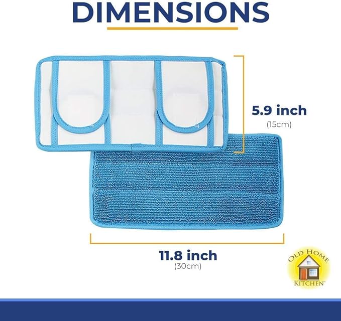 Microfiber Reusable Mop Pad | Durable Machine Washable Floor Cleaning Pads | Swiffer Compatible Dry Mop Pads (6 Pack)