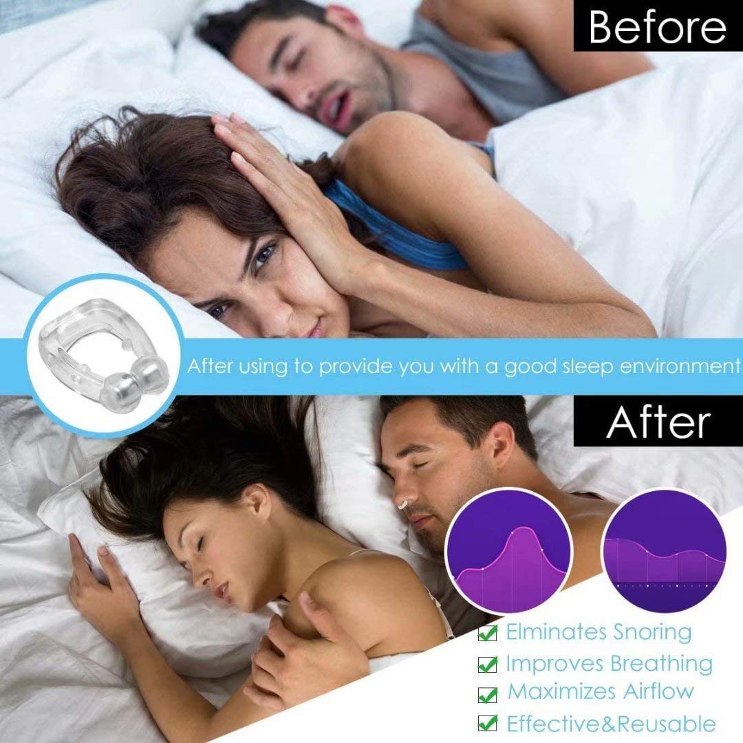 2025 Anti Snore Clip, Magnetic Nose Clip,Silicone Anti Snoring Device for Better Sleep Quality, Comfortable & Professional Snoring Solution Sleeping Aid for Men Women, Snore Stop - 4 Pack