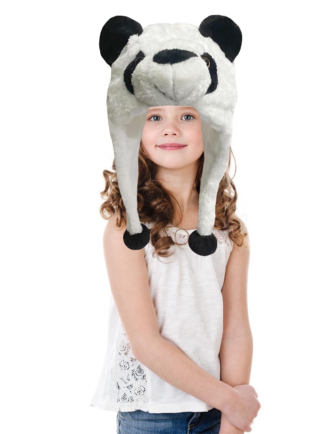 Veryrich Plush Hats, Super Soft Warm Hat Animal Hats, Cozy Winter Hat Novelty Party Cap for Kids Girls Boys - One Size (Panda Hat)