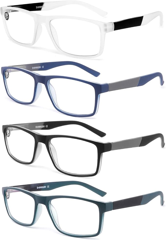 DONGDI Blue Light Blocking Reading Glasses 4 Pack Computer Readers for Women Men,Anti Glare UV Ray Filter Eyeglasses… (4mi...