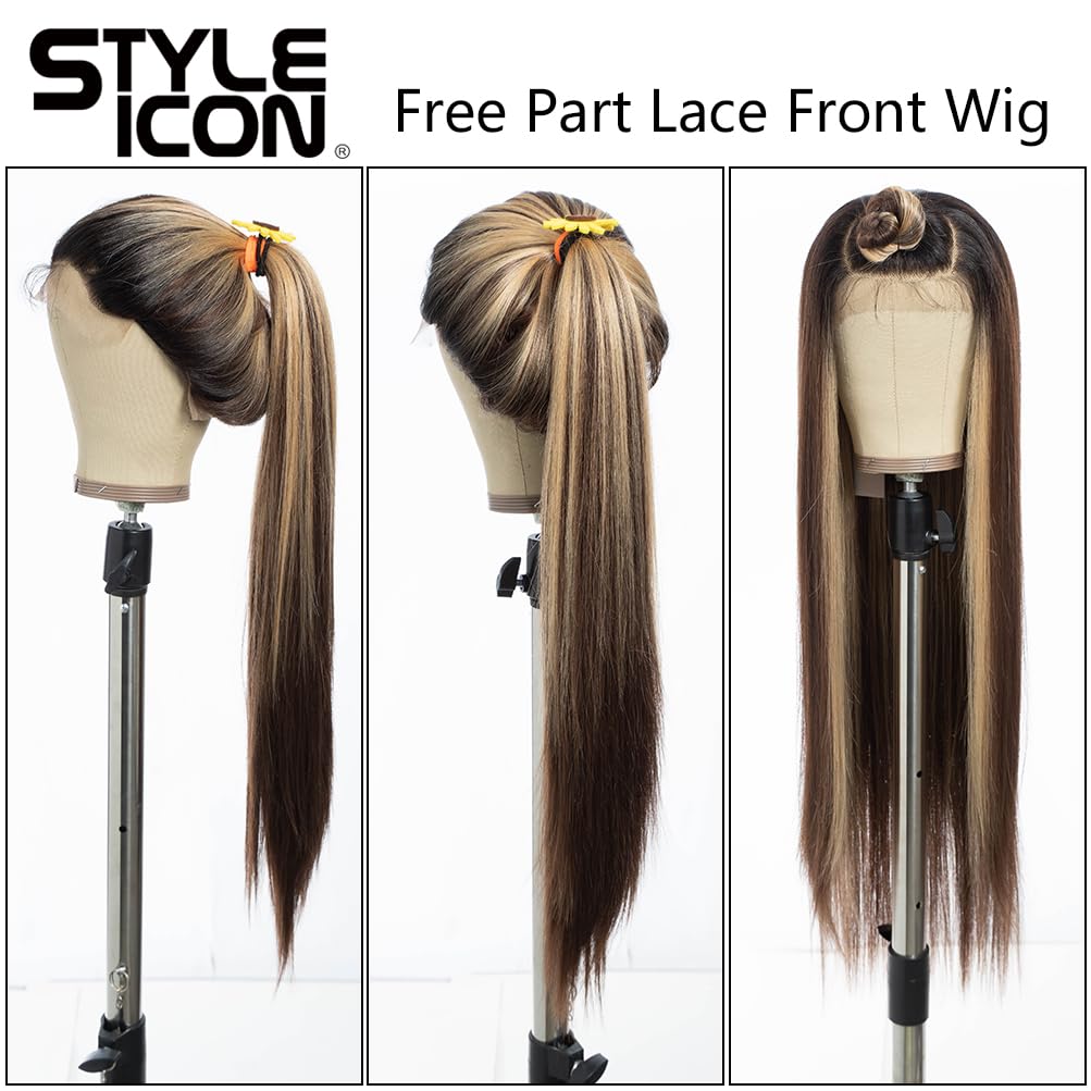 Style Icon 36    Super Long 13x4 Lace Wig Easy-360 Lace Frontal Wigs Free Part Lace Front Wigs with Baby Hair (36, TTOL4/30S/26J