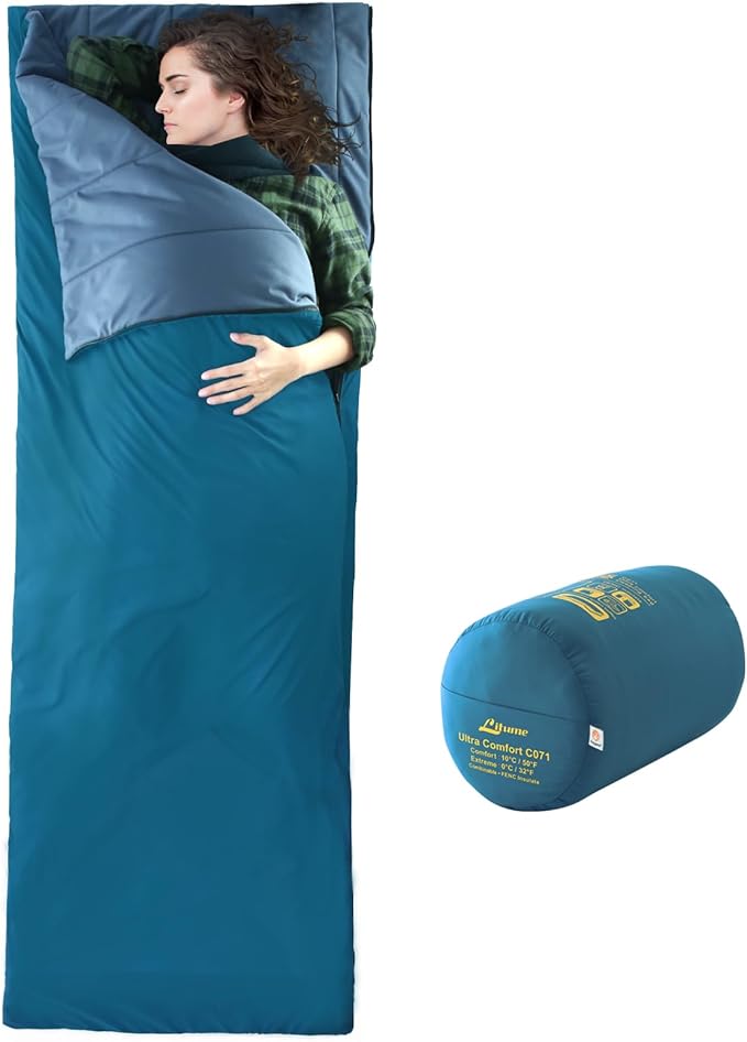 Litume Compact Sleeping Bag 68°F-50°F 1.6lbs, Combinable Lightweight Portable Packable sleep sacks for Adults for Backpack...