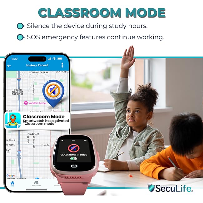 Kids Watch with GPS Tracker, Two-Way Calling, Tracking & SOS Alerts - Back to School Kids Smart Watches for Girls with Geo-Fencing, School Mode, Water Resistant, Long Battery Life & Parental Controls