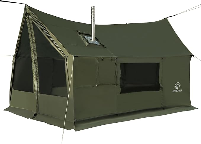 REDCAMP Large Hammock Hot Tent with Stove Jack, Waterproof & Windproof Winter Wall Tent with Snow Skirt, Ultralight 4 Seas...