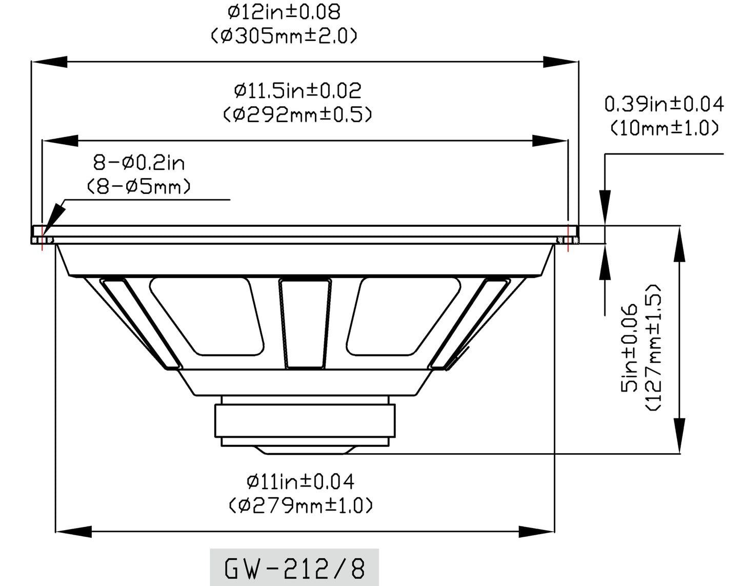 Goldwood Sound, Inc. Stage Subwoofer, Oem 12 Woofers 240 Watts Each 8Ohm Replacement 2 Speaker Set (Gw-212/8-2)