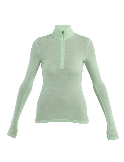icebreaker Merino Half Zip Thermal Long Sleeve 175gm for Women - Glass - Large