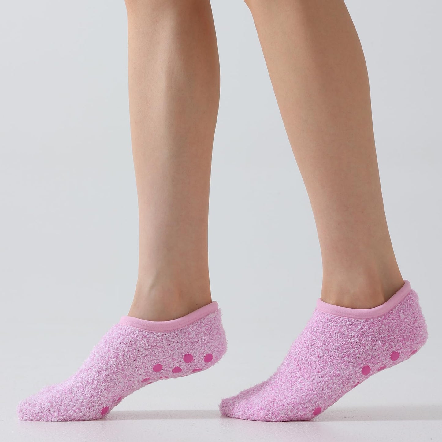 AmazingStone 3Pairs Cozy Winter Fuzzy Socks for Women With Grip Anti-Slip Fluffy Plush House Warm Ankle Socks