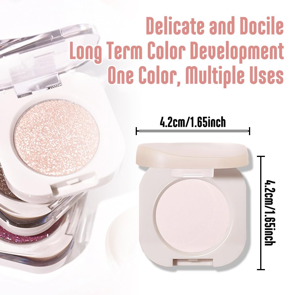 Pressed Single Matte Eyeshadow Palette Makeup, Matte nude White Eyeshadow For Women, Pigmented Waterproof Sombras Para Ojos, Single Pressed Powder Vegan, Talc, Paraben & Cruelty Free(01)