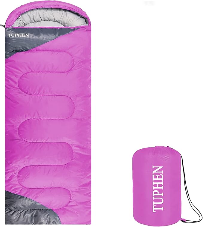tuphen- Sleeping Bags for Adults Kids Boys Girls Backpacking Hiking Camping Microfiber Liner, Cold Warm Weather 4 Seasons ...