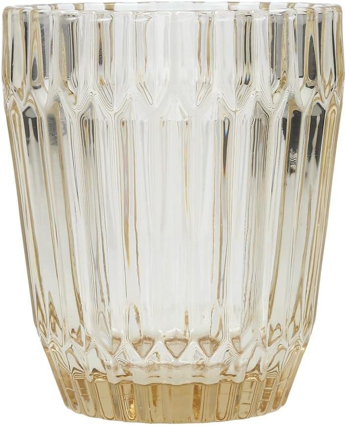 Fortessa Archie Glass Drinkware, Double Old Fashioned (Set of 6), 12.5 Ounce, Ginger Gold