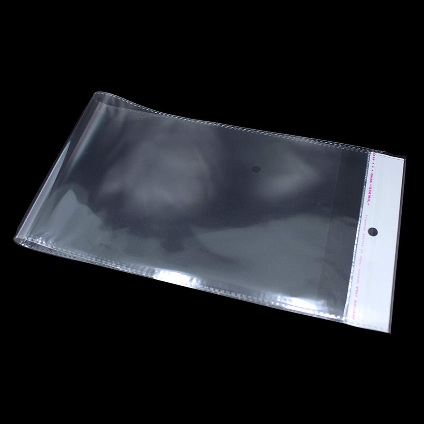 PABCK 100 Pack (Available Size 6.1x15.7 inch) Clear Self Adhesive Straight Hair Packaging Bags with Hang Hole Wigs Hair Storage
