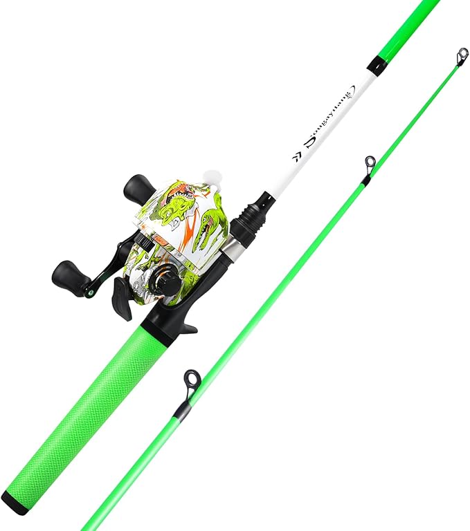Sougayilang Spincast Reel and 2-Piece Fishing Rod Combo, 6FT Rod with Pre-Spooled Line Stainless Steel Guide, SuperPolymer...