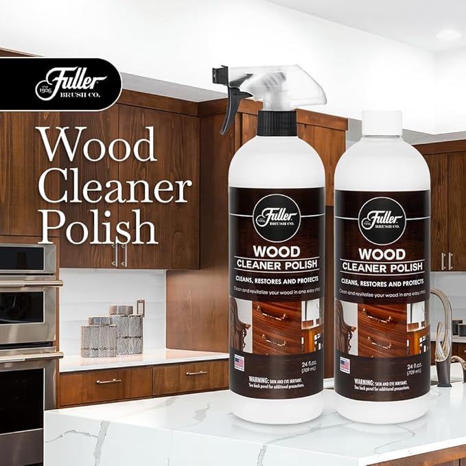 Fuller Brush Wood Polish & Cleaner – Conditions, Shines & Protects Wood Surfaces – Removes Dust, Smudges & Stains – Safe for Furniture, Cabinets, Tables & Trim - (Refill Bottle - Pack of 2)