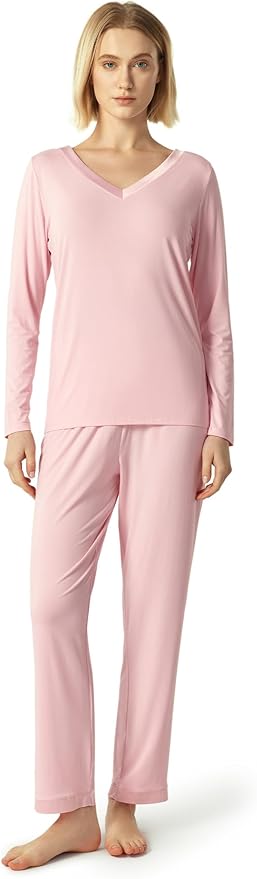 GYS Viscose from Bamboo Women's Pajama Sets Super Soft Long Sleeve Sleepwear Comfy Winter Pjs Sets S-4X