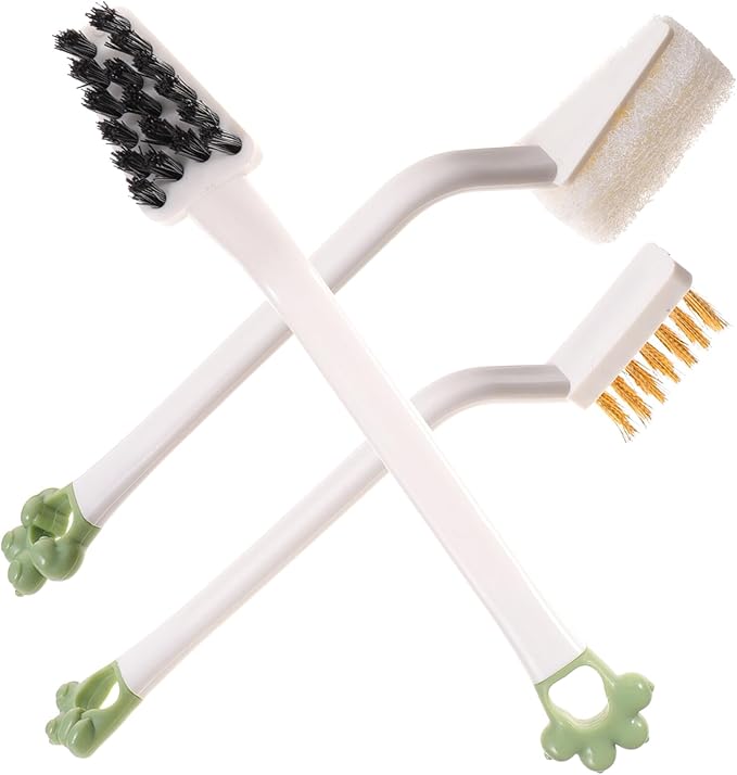 3Pcs Kitchen Cleaning Brush with Comfortable Handle Non-Slip Grip Multi-Functional Stove and Sink Scrubber for Countertop and Range Hood Cleaning