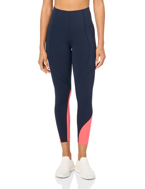 Sweaty Betty Women's Power High Waist 7/8 Ultra Sculpt Workout Legging, Coralpink Navyblue, X-Small