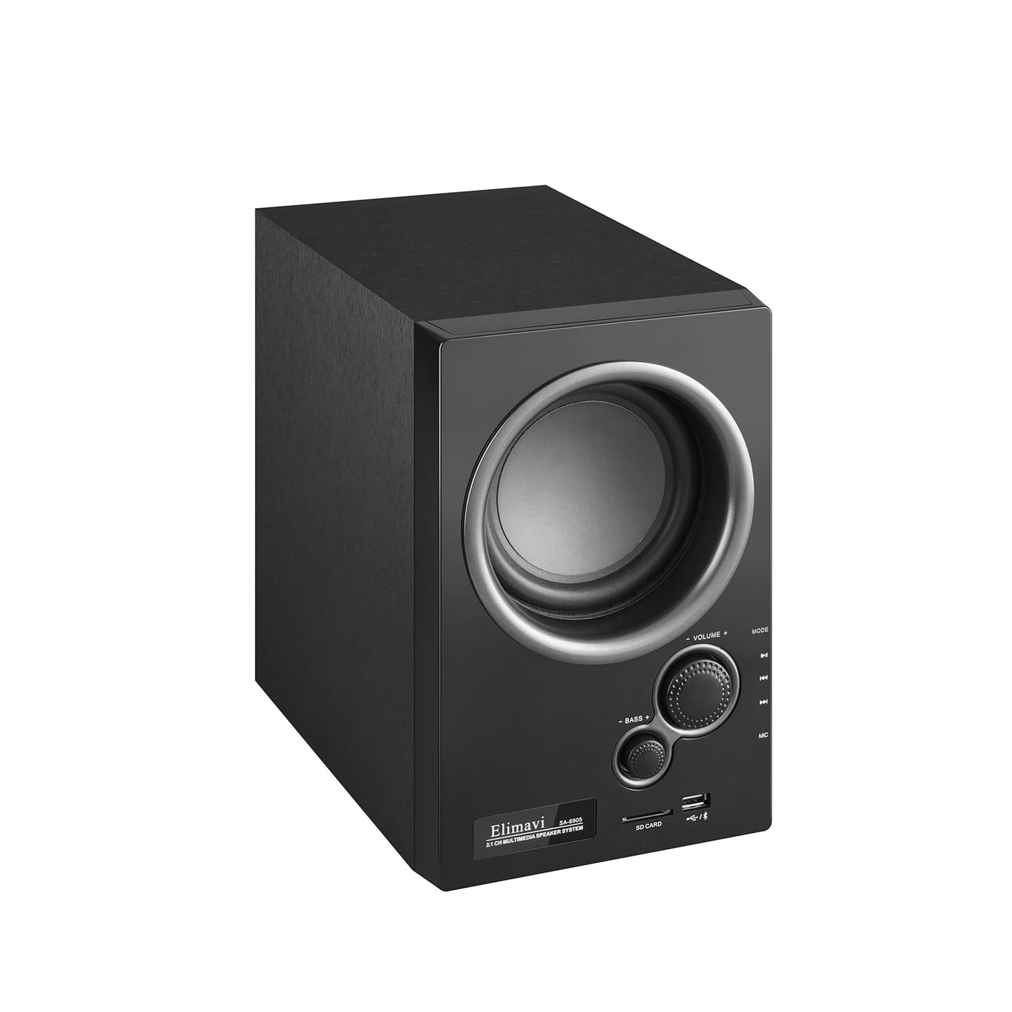 Elimavi 5.1 Surround Sound System with 5.5'' Subwoofer Stereo System for Home with 2.5'' Midrange Home Theater Speakers, Home Speaker System with 3.5-RCA/USB/Wireless/AUX Audio Inputs