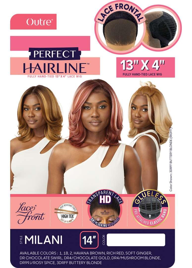 Outre Lace Front Wig - Perfect Hair Line 13X4 - Milani (HAVANA BROWN)