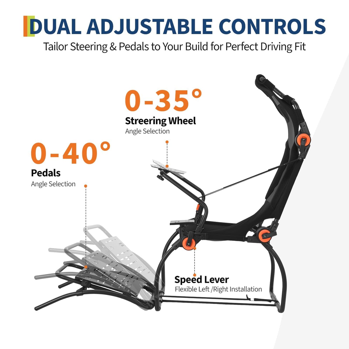 Garvee Racing Wheel Stand,Foldable Racing Simulator Cockpit for g923/g920/g29, Steering Wheel Stand & Foot Pedal Angle Adjustable,Sim Racing Cockpit for Thrustmaster t248p, Fanatec, Hori, Mad Catz.
