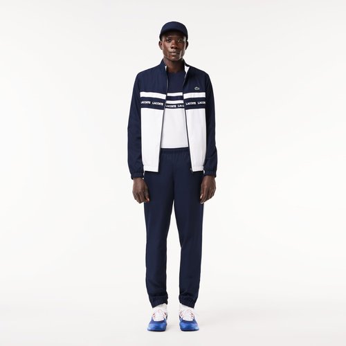 Lacoste Men's Sport Sportsuit Tennis Sweatpants, Navy Blue/White, Small