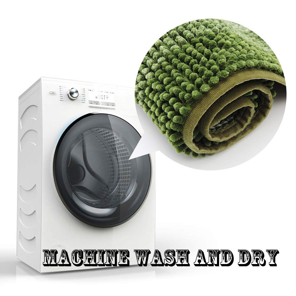 COSY HOMEER 28x18 Inch Bath Rugs Made of 100% Polyester Extra Soft and Non Slip Bathroom Mats Specialized in Machine Washable and Water Absorbent Shower Mat,Green