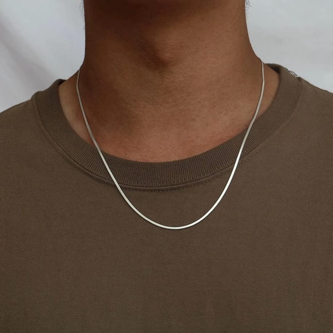 ARGENTO REALE 925 sterling silver necklace 1MM- 2MM Round Snake Chain Necklace- Solid Sterling Silver Chain For Pendants, Flexib