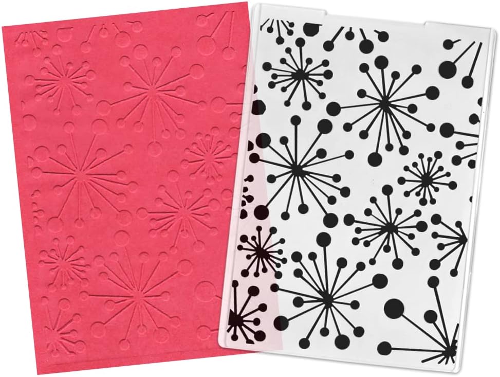 Hying 3-D Textured Impressions Background Embossing Folder, Line Dot Flower Pattern Plastic Embossing Folder Template for Card Making Scrapbooking Paper Craft Album Stamps DIY Décor