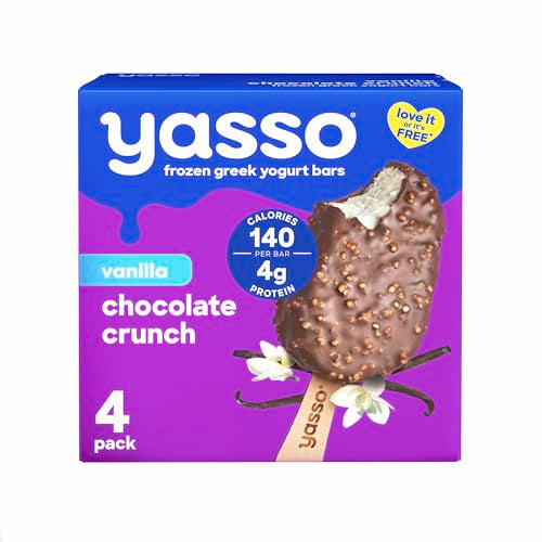 Yasso Frozen Greek Yogurt Bars Vanilla Chocolate Crunch Bars for a ridiculously creamy frozen snack Ridiculously creamy, m...