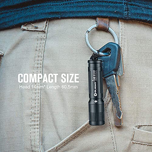 OLIGHT i3E EOS PMMA TIR Lens AAA EDC Flashlight 90 Lumens Compact Keychain Flash Light for Night, Camping (Black)