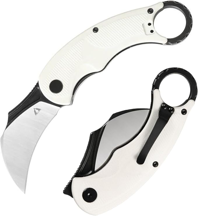 CMBMADEKNIVES Falcon Folding Karambit Japan AUS-10 Steel G10 Handle Tactical Survival Camping Outdoors Pocket Knife CMB-C0...