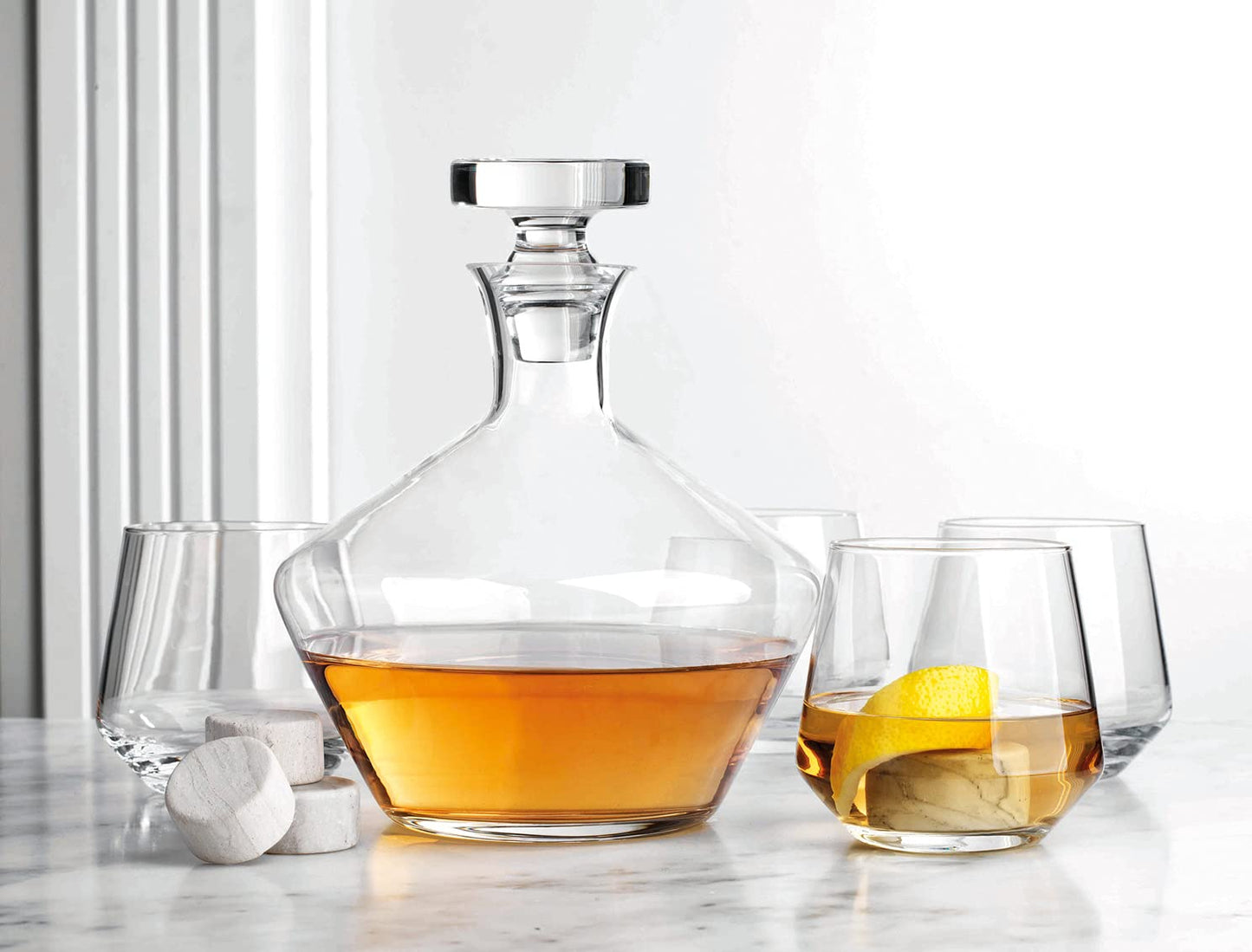 Godinger Liquor Decanter, Whiskey Decanter, for Liquor, Scotch, Bourbon, Vodka & More, Barware & Drinkware, 54oz, Marmont Collection