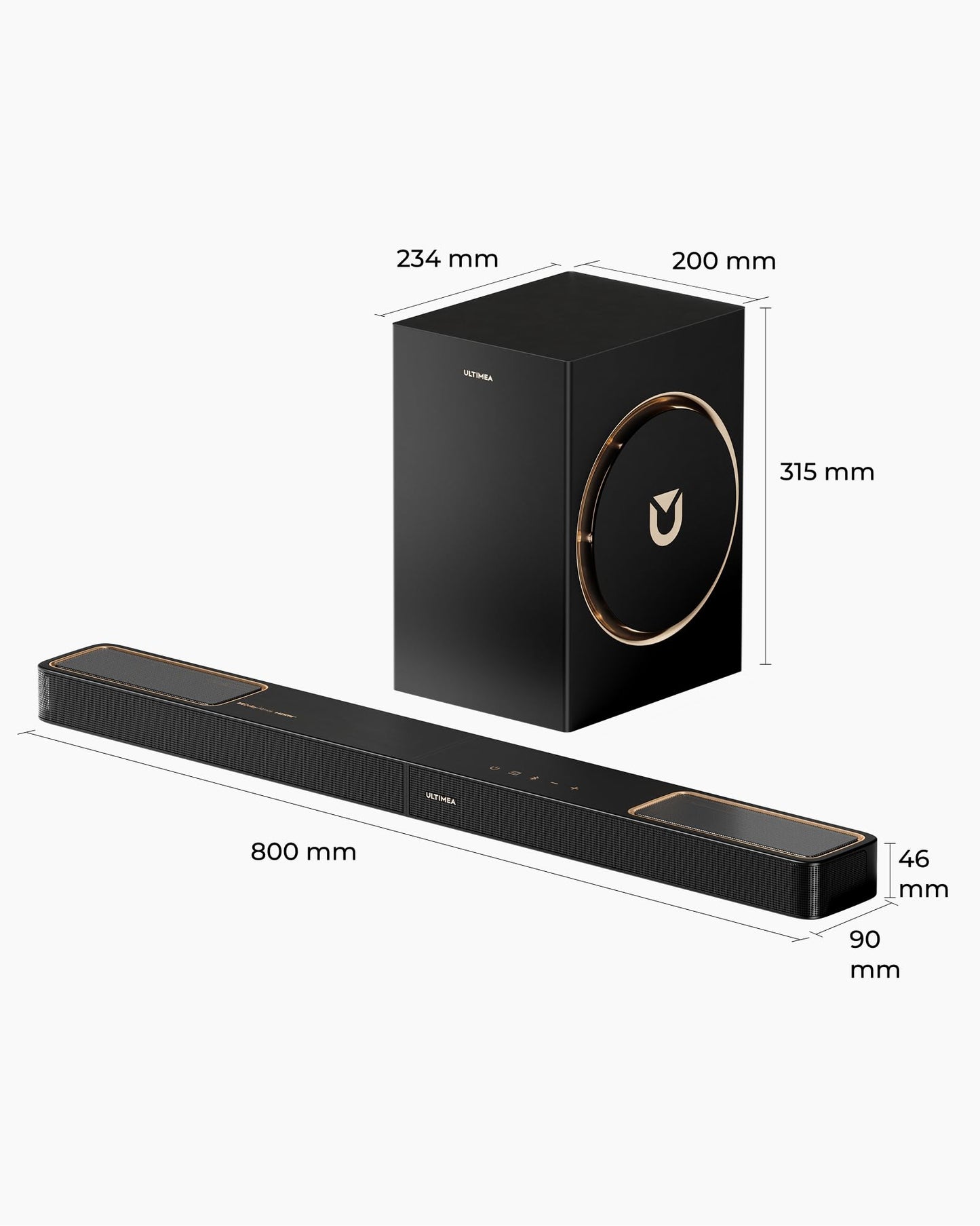 ULTIMEA 3.1.2ch Sound Bar with Subwoofer, Dolby Atmos, Surround Sound System for TV with 6.5 inch Subwoofer, Sound Bar for Smart TV, Soundbar for Home Theater, BT 5.4, HDMI eARC, Skywave F30 Boom
