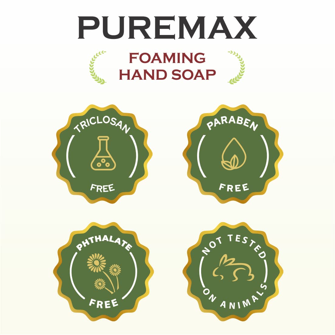 Puremax Foaming Hand Soap Refills | Mahogany Birchwood | Gentle, Moisturizing | All-Natural | Made in USA | 128 Fl Oz (1 Gallon)