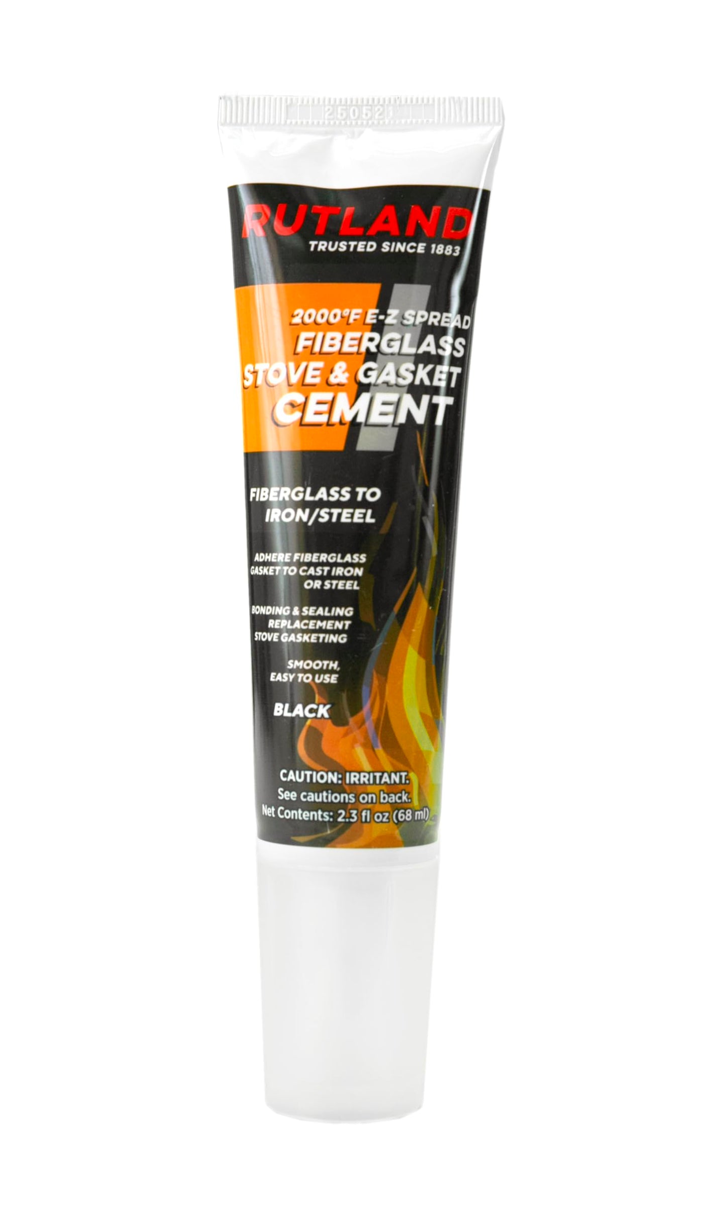 Rutland EZ Spread Stove Gasket Cement, High Temp Cement, Fiberglass & Metal Adhesive for Wood Stove Gaskets, Made in USA, Black, 2.3 Oz
