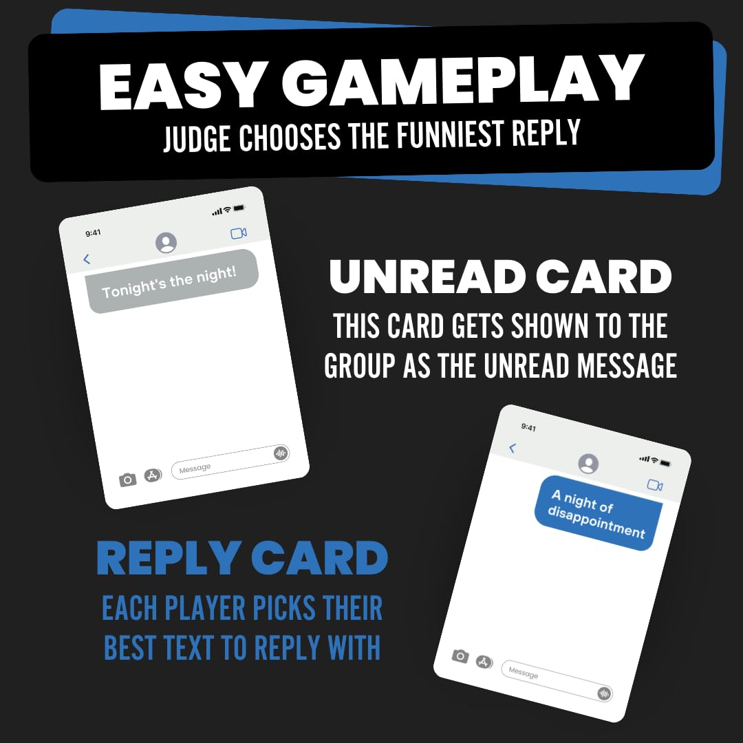 Left on Read - Hilarious Text Message Party Game for Adults | 500 Cards, Fast-Paced Group Game for Game Nights, Parties, and College Hangouts | Card Game for Friends and Social Gatherings