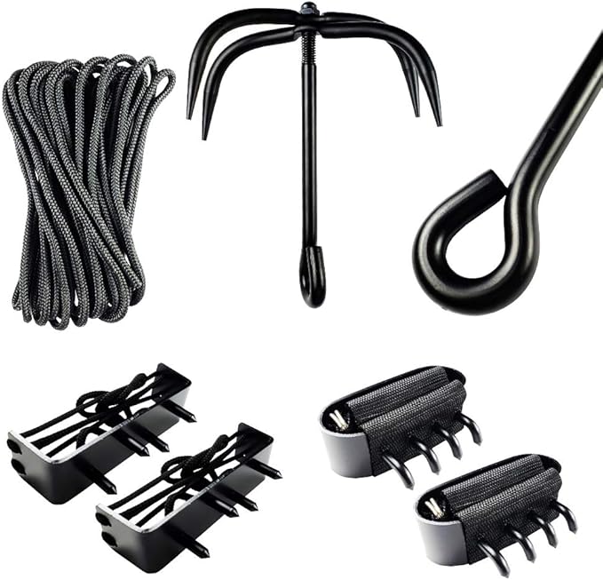 NINJA Combo Set Grappling Hook, Hand claws & Foot Spike Climbing Gear. by Unknown
