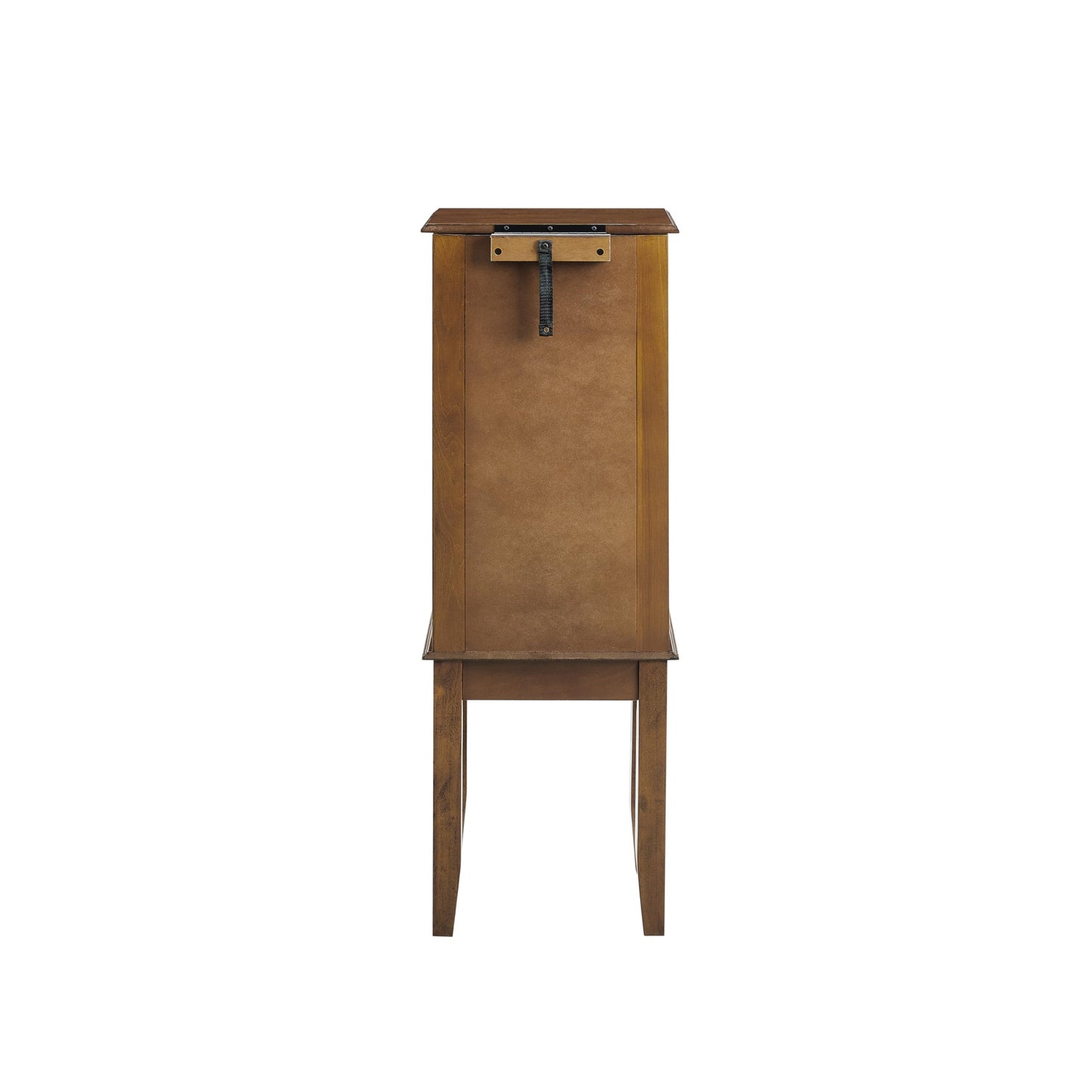 Powell Janie Walnut Five Drawer Jewelry Armoire with Flip-Up Top Mirror