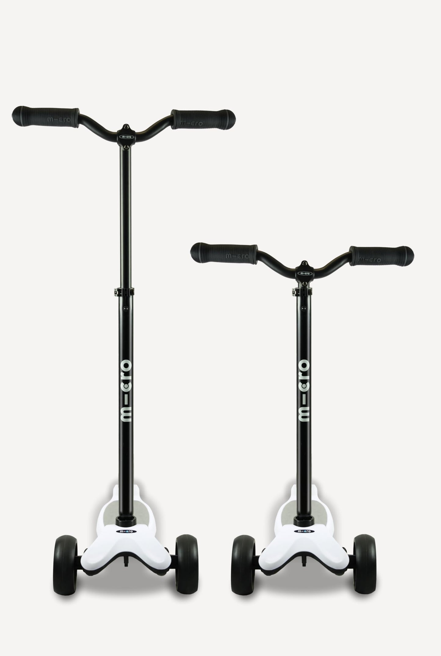 Micro Kickboard Reloaded Three-Wheel Scooter for Big Kids, Teens, & Adults – Lean-to-Steer Carving Ride, Adjustable T-Bar, Wide Wheels, Up to 220 lb, Ages 13+ (White)